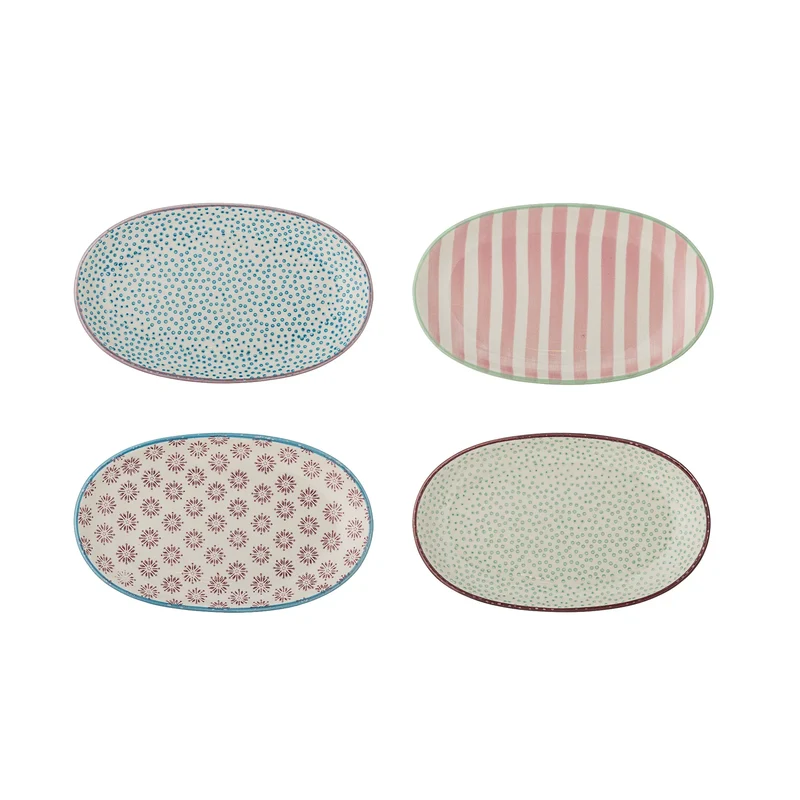 Bordenset Patrizia ovaal aardewerk - set van 4