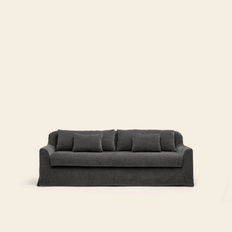 Canapé 3 places CLARIBEL boston gris graphite