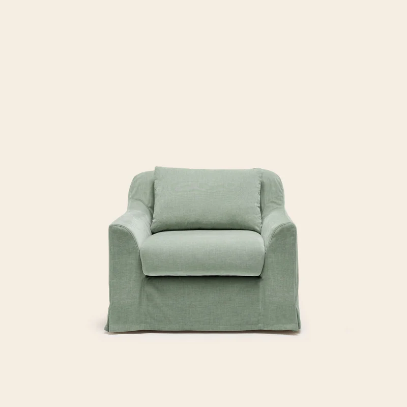 Fauteuil CLARIBEL boston vert de gris
