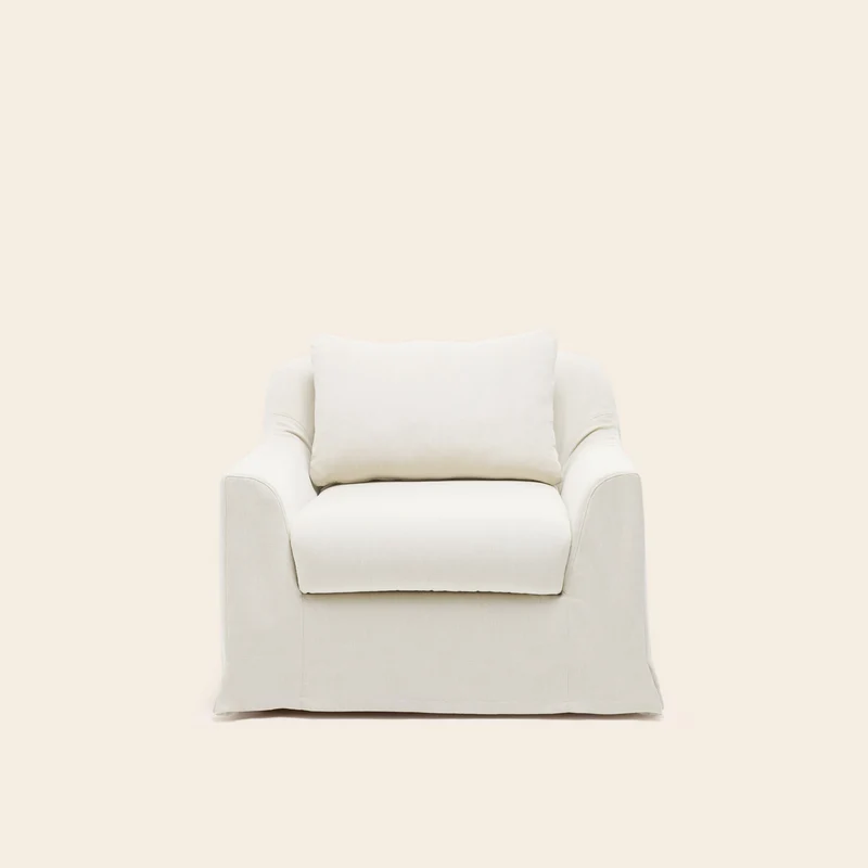 Fauteuil CLARIBEL barbate ivoire