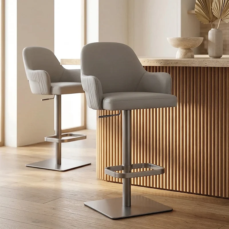 Sgabello Ecopelle Graphite - Antonia Grigio