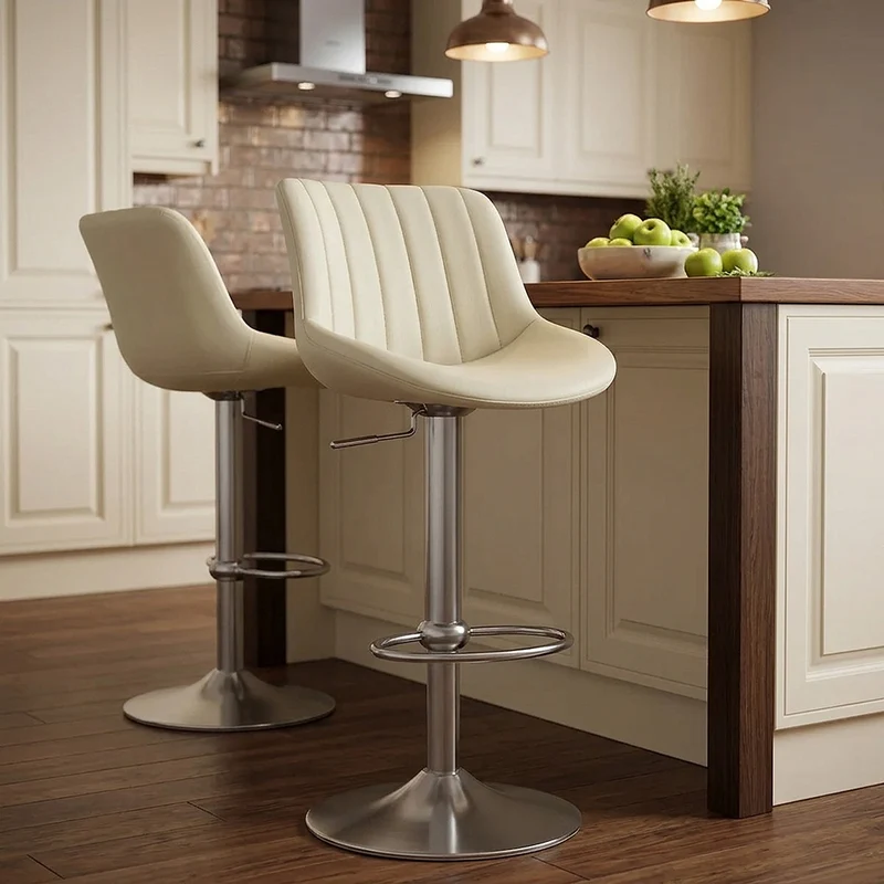 Sgabello da bar Vera Pelle - Versailles Crema