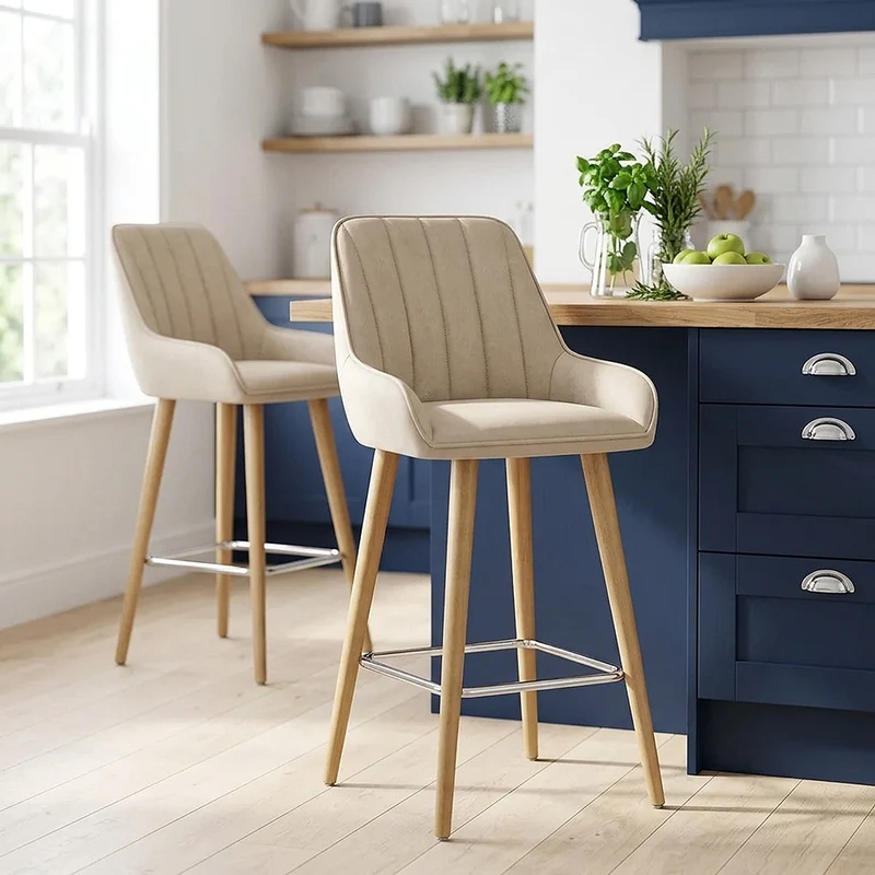 Sgabello Legno - Rosa Crema
