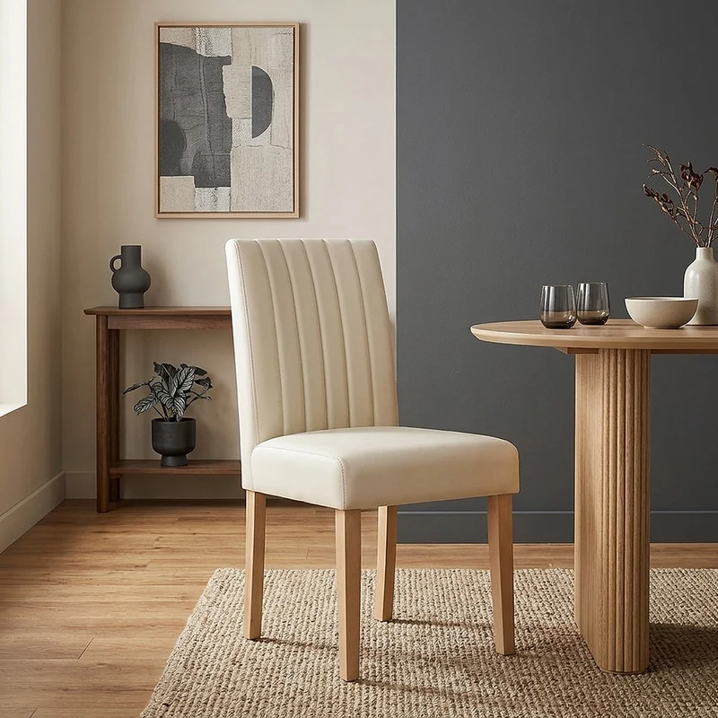 Silla Vera Pelle - Newbury Crema