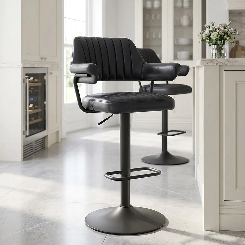 Sgabello Vera Pelle - Scout Grigio Scuro