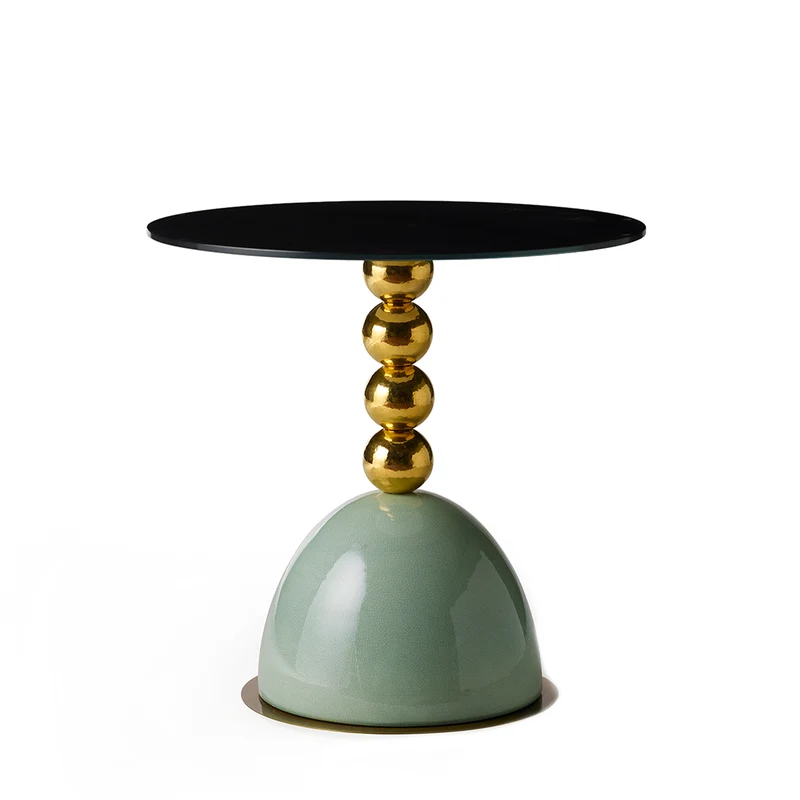 Side Table PINS Gold and Black by La Récréation for Marioni