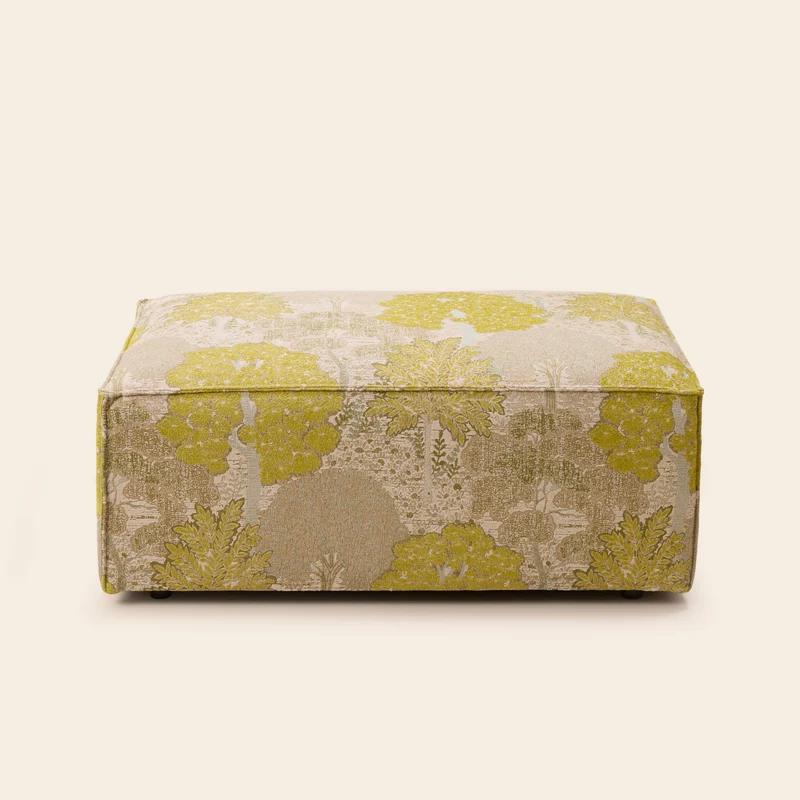 Pouf DYONIS alisia jaune sulfure naturel