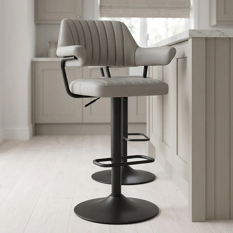 Sgabello Vera Pelle - Scout Grigio