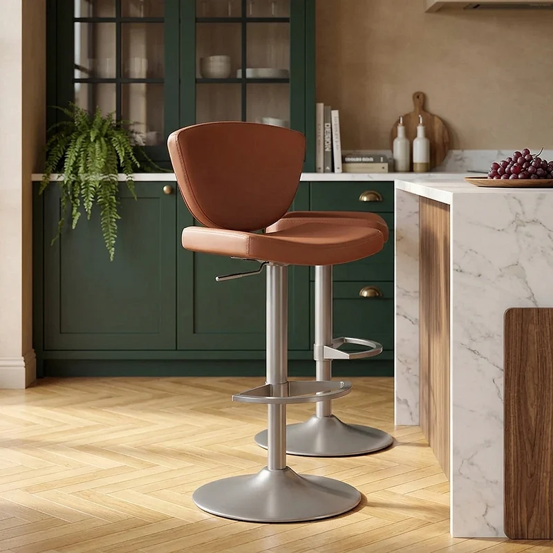 Sgabello Vera Pelle Graffite - Pearl Marrone