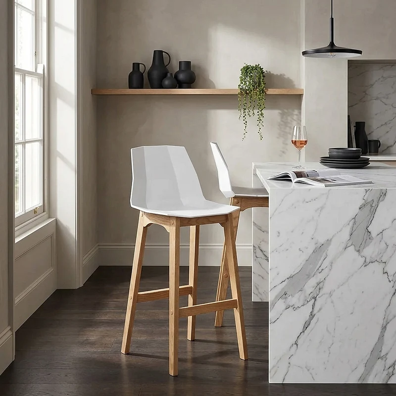 Sgabello Rovere - Bali Bianco