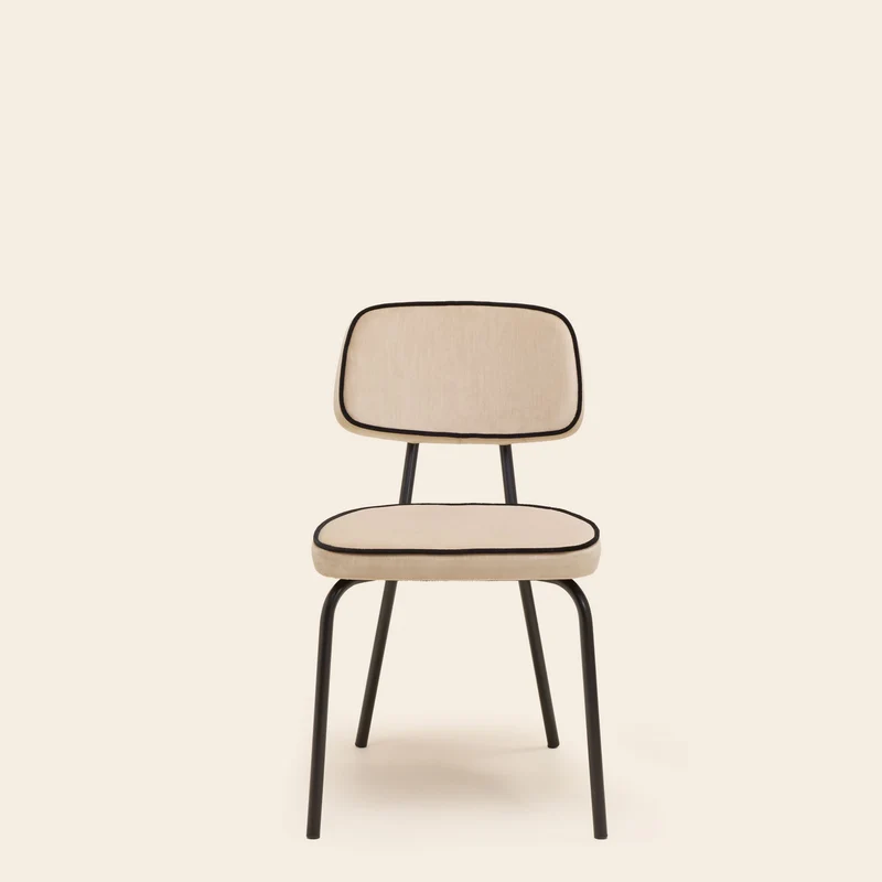 Chaise YSABEAU dalila beige chic passepoil noir