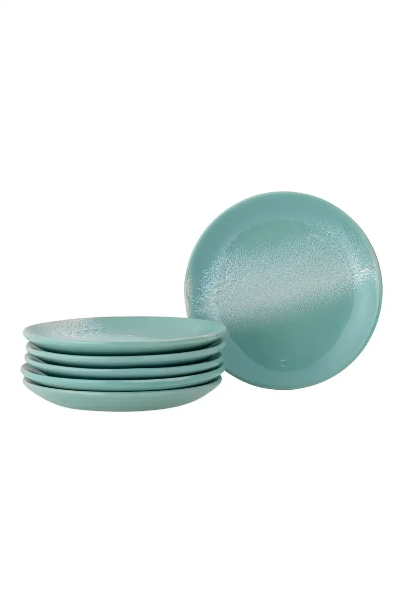 Bord aardewerk groen Safie 15cm - 6 stuks