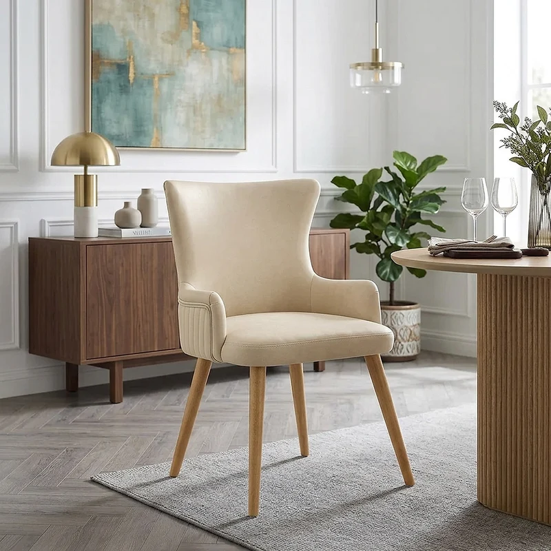 Sedia Ecopelle Legno - Diablo Crema