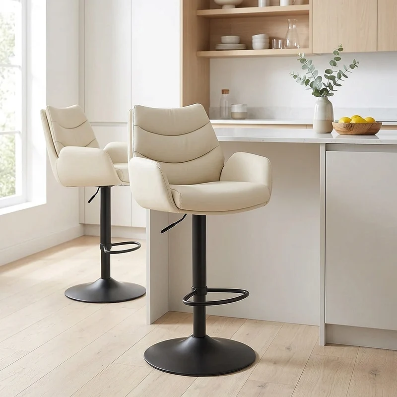 Sgabello Vera Pelle - Madrid Crema