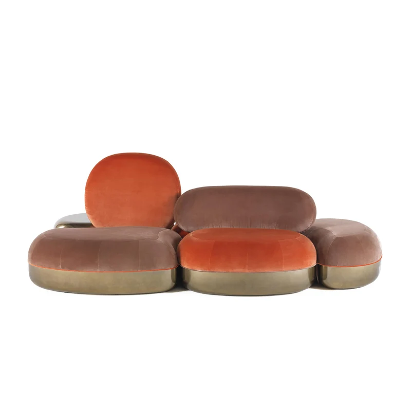 Four-Seater Velvet Sofa BELMER by Matteo Cibic