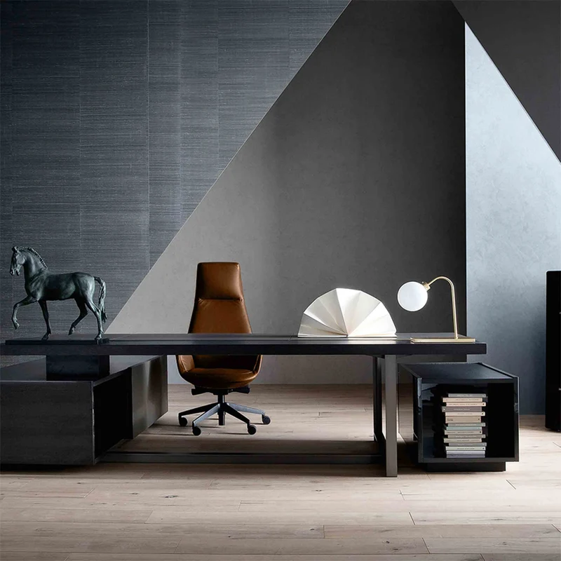 High Back Swivel Chair with Wheels DOWNTOWN PRESIDENT by Jean-Marie Massaud for Poltrona Frau