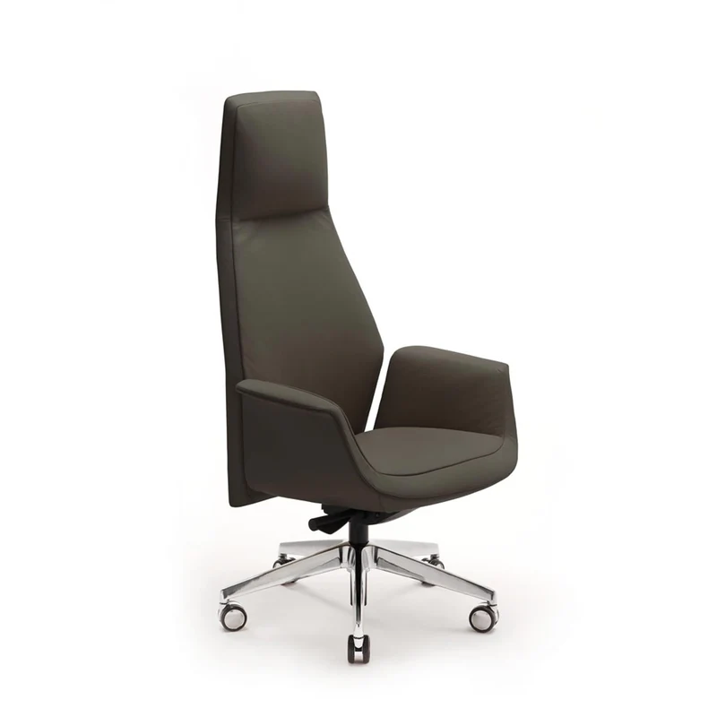 High Back Swivel Chair with Wheels DOWNTOWN PRESIDENT by Jean-Marie Massaud for Poltrona Frau