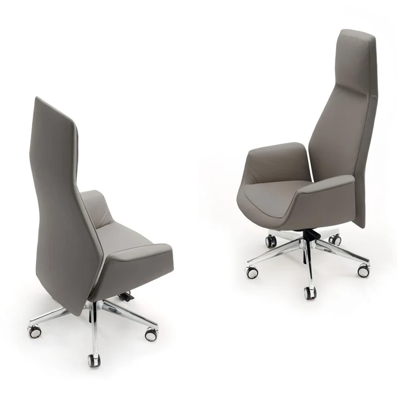 High Back Swivel Chair with Wheels DOWNTOWN PRESIDENT by Jean-Marie Massaud for Poltrona Frau