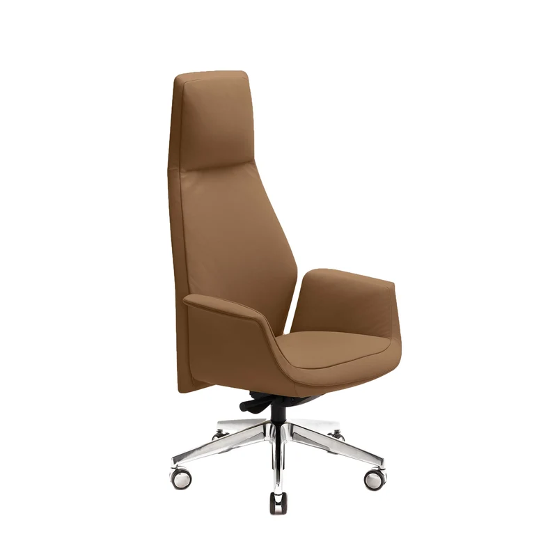 High Back Swivel Chair with Wheels DOWNTOWN PRESIDENT by Jean-Marie Massaud for Poltrona Frau