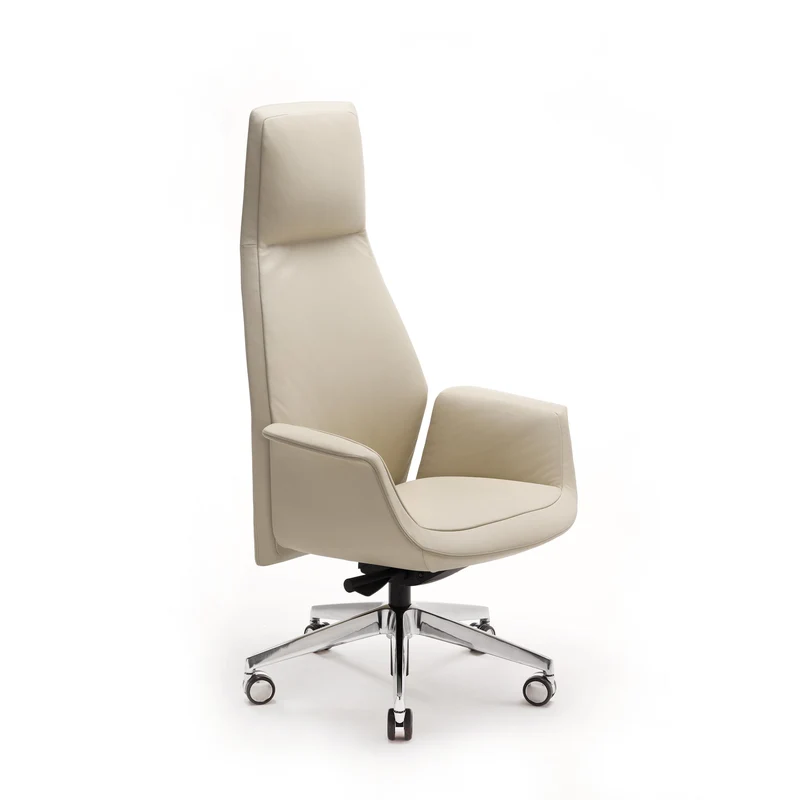 High Back Swivel Chair with Wheels DOWNTOWN PRESIDENT by Jean-Marie Massaud for Poltrona Frau