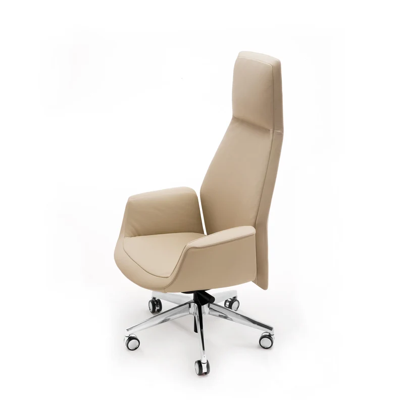 High Back Swivel Chair with Wheels DOWNTOWN PRESIDENT by Jean-Marie Massaud for Poltrona Frau