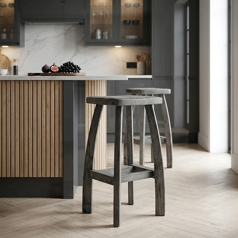 Sgabello Legno - Oslo Grigio