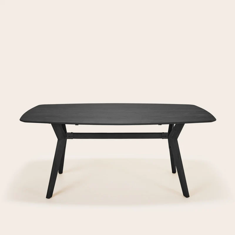 Table à manger VIKIE teck recyclé noir