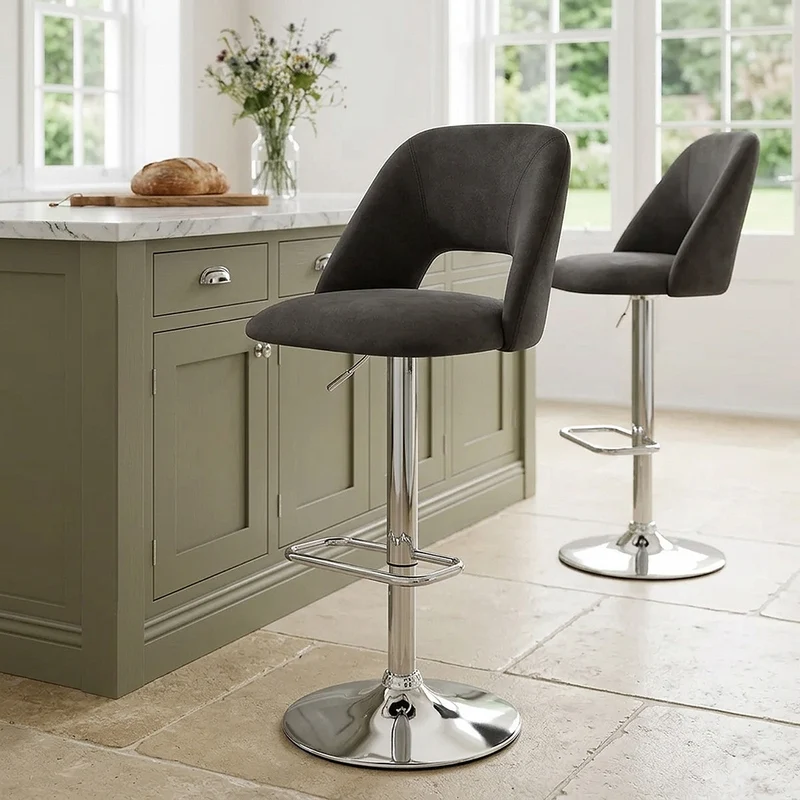 Sgabello Ecopelle - Phoenix Grigio scuro