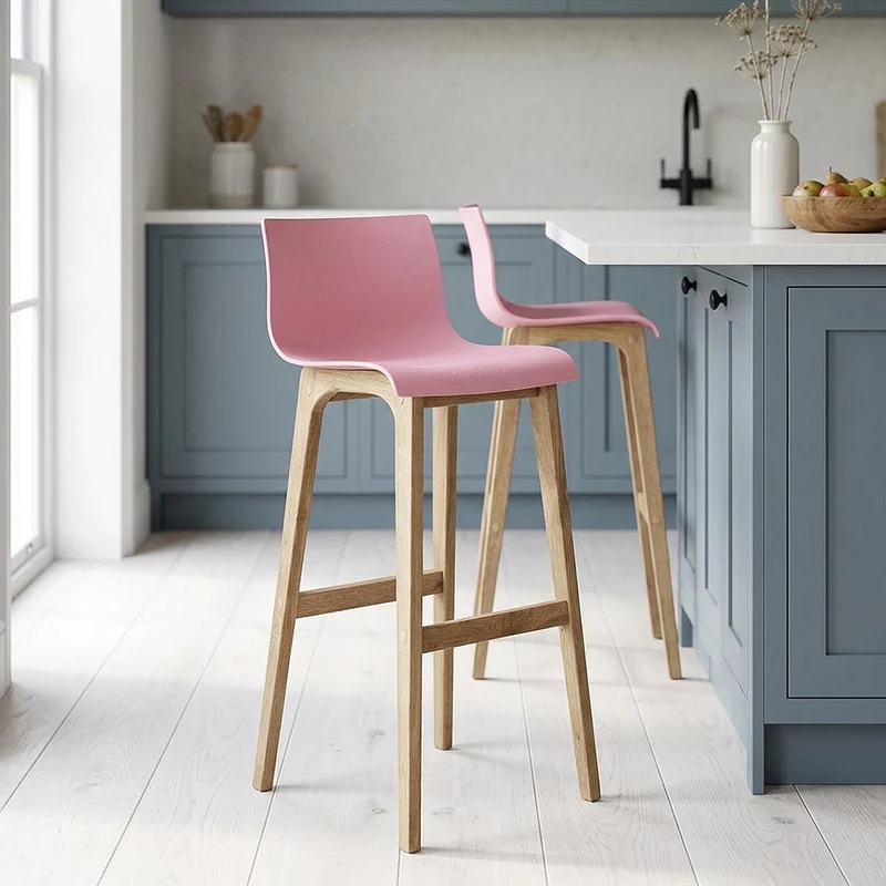 Sgabello Resina Legno - Drift ABS Rosa