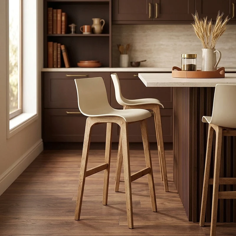 Sgabello Resina Legno - Drift ABS Crema