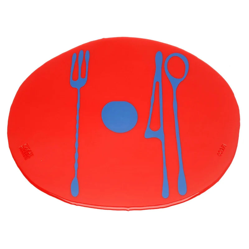 Placemat TABLE-MATES Matt Coral and Matt Dark Lavender Set of Six by Gaetano Pesce for Fish Design