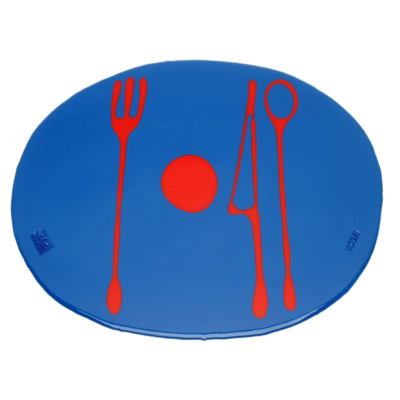 Placemat TABLE-MATES Matt Dark Lavender and Matt Coral Set of Six by Gaetano Pesce for Fish Design