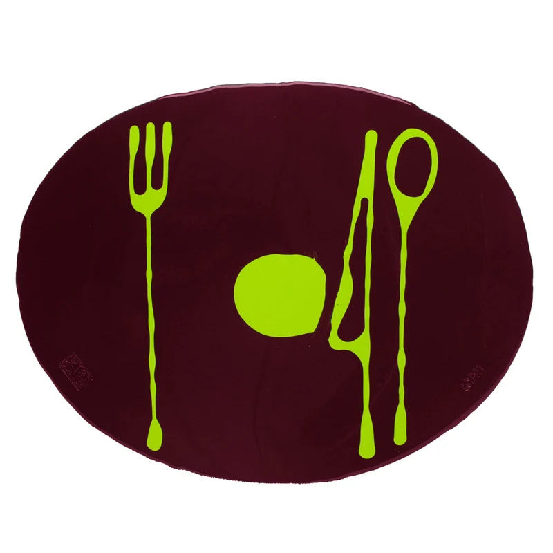 Placemat TABLE-MATES Matt Aubergine And Matt Lime Set of Six by Gaetano Pesce for Fish Design
