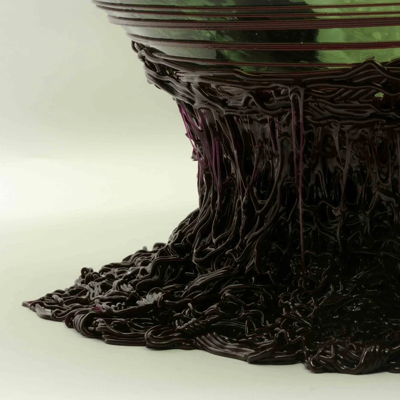 Resin Basket OGIVA Clear Bottle Green And Matt Aubergine by Gaetano Pesce for Fish Design