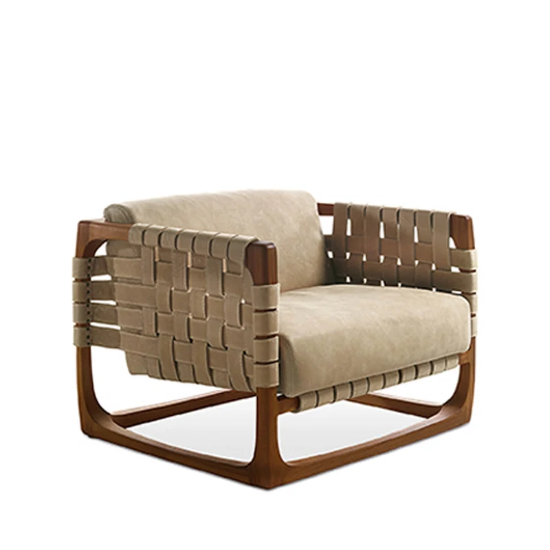 Upholstered Leather Armchair BUNGALOW ARMCHAIR by Jamie Durie for Riva 1920