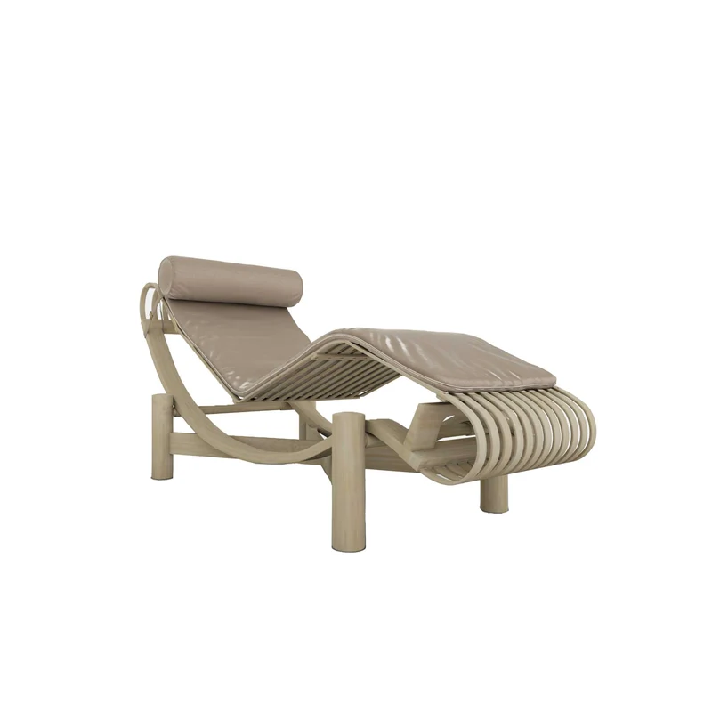 Wood Chaise Lounge TOKYO CHAISE LOUNGE, designed by Charlotte Perriand for Cassina