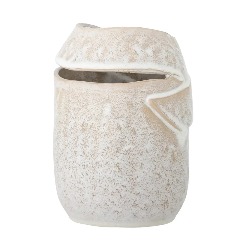 Vaas aardewerk nature Abeera 20cm