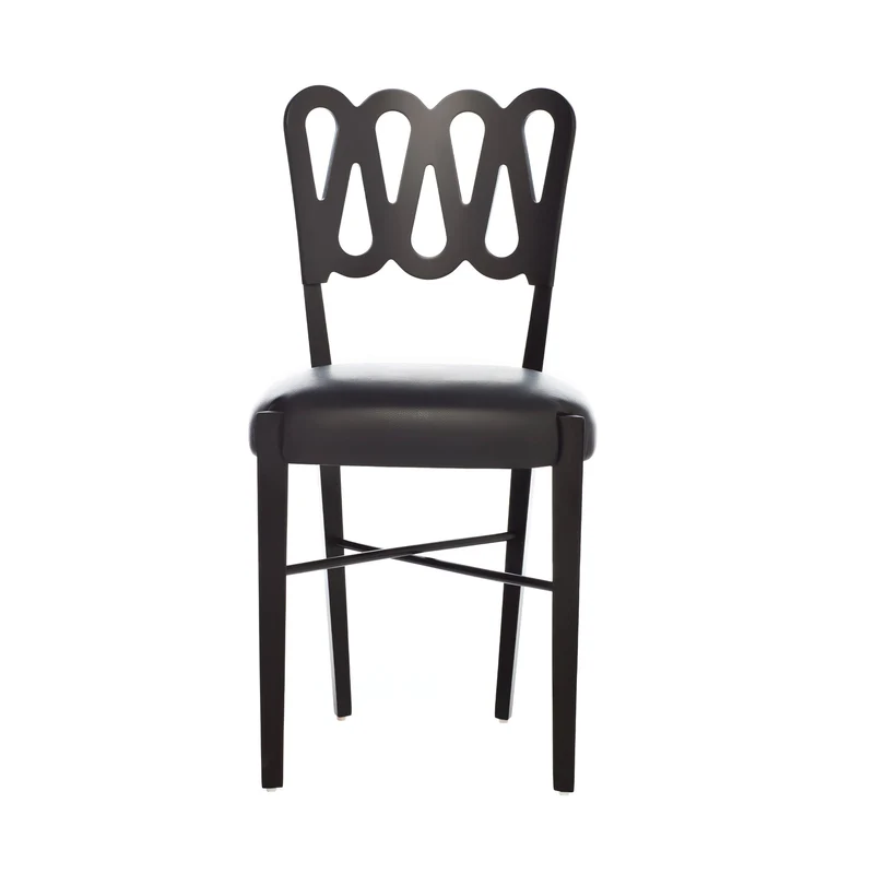 Leather and Lacquered Beech Wood Chair PONTI 969 by Gio Ponti for BBB Italia