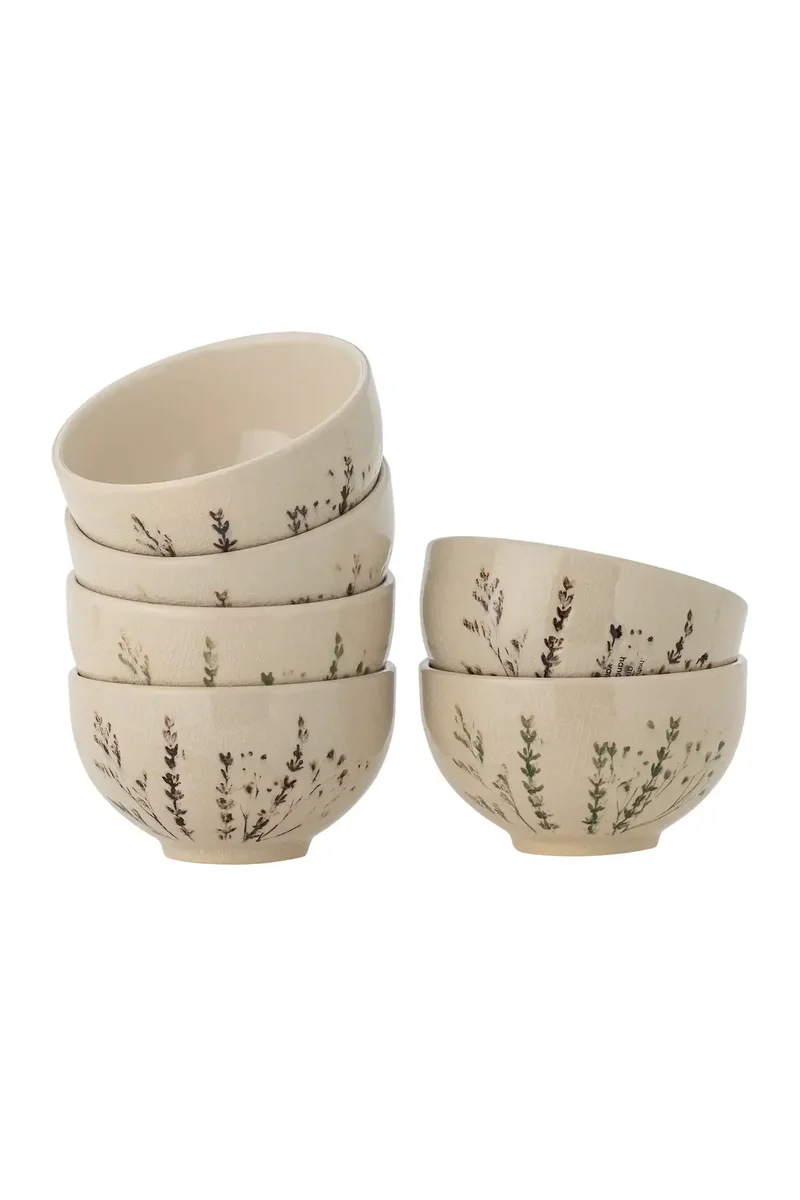 Schaal aardewerk nature Bea - 6 stuks
