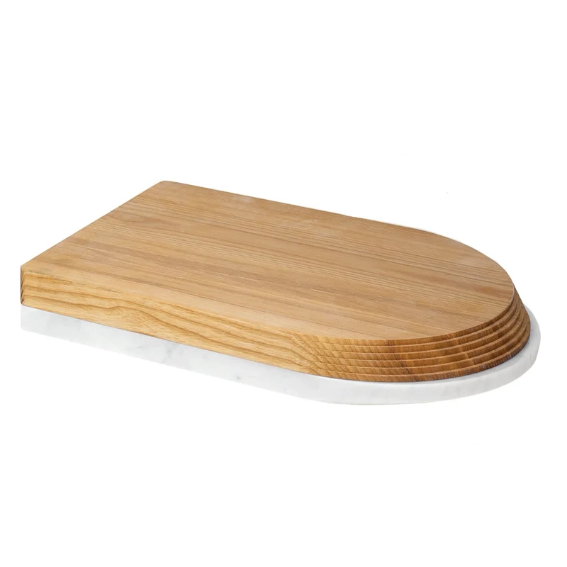 Marble and Ash Wood Cutting Board TAGLIERE 1 by Bettisatti