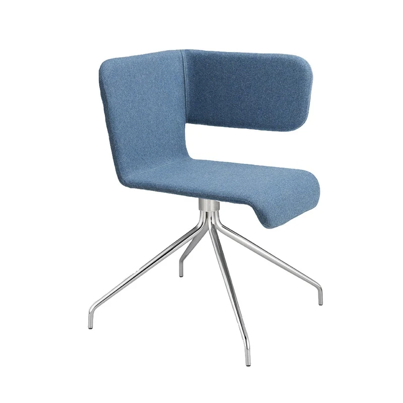 Upholstered Chair TWISS - Four Chrome Plated Metal Legs by Carlo Manara for BBB Italia