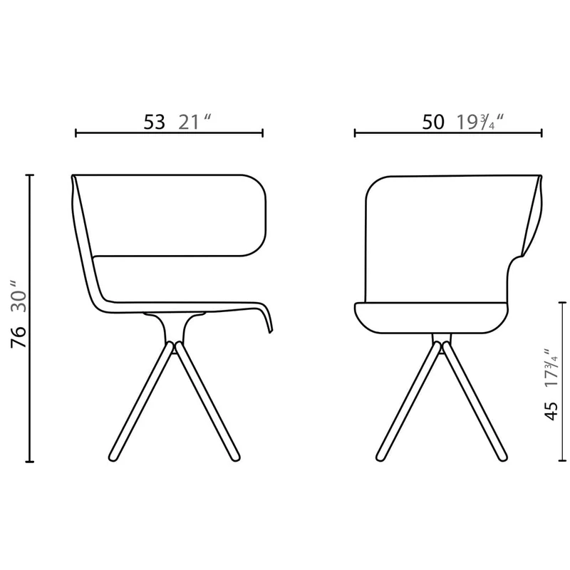 Upholstered Chair TWISS - Four Chrome Plated Metal Legs by Carlo Manara for BBB Italia