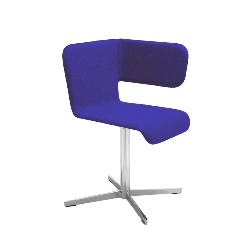 Upholstered Chair TWISS - Chrome Plated Column by Carlo Manara for BBB Italia