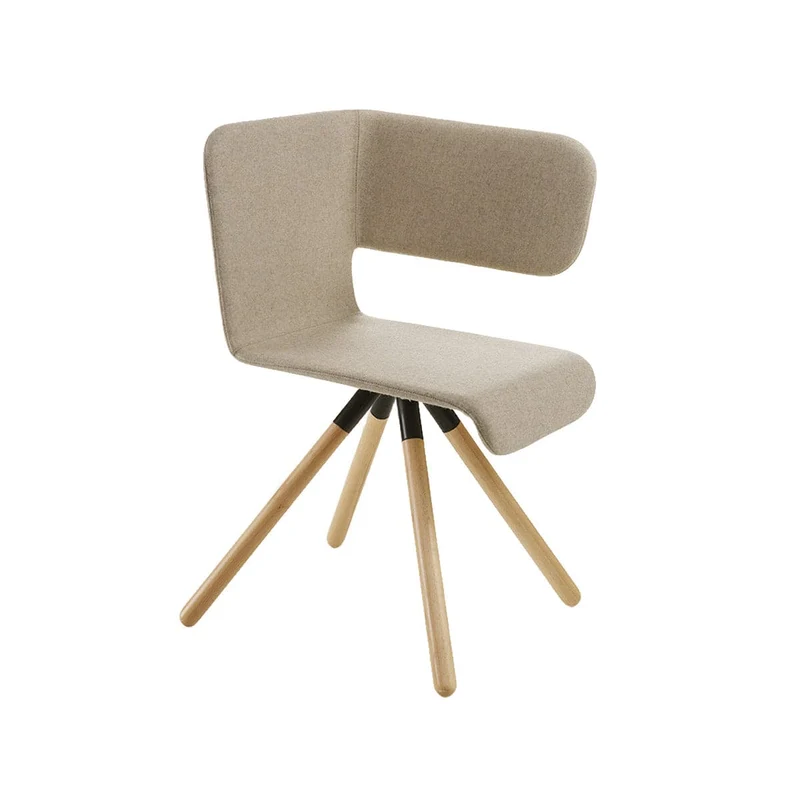 Upholstered Chair TWISS - Four Beech Legs by Carlo Manara for BBB Italia