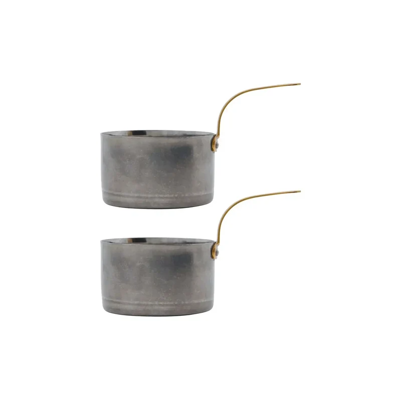Mini sauspan met zilveren afwerking