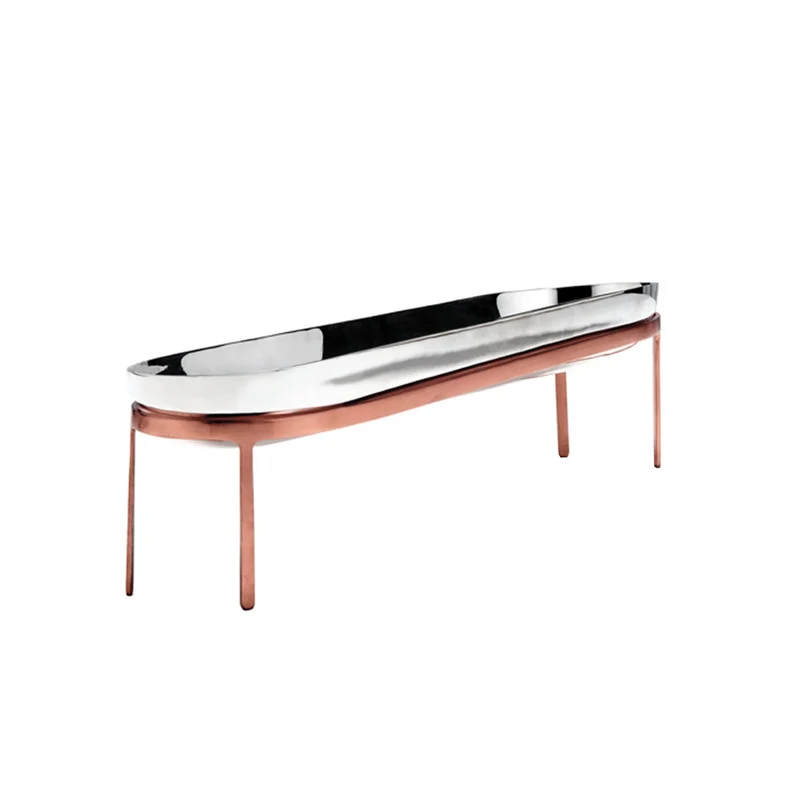 Silver-Plated Oval Bowl with Copper Base ALEXANDRIA by Jaime Hayon for Paola C