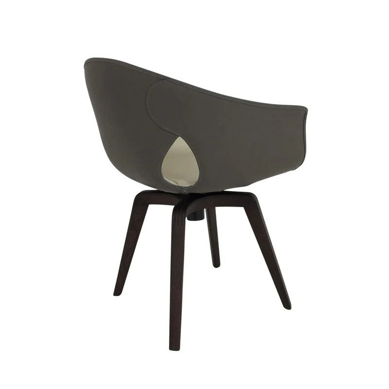 Leather Swivel Chair GINGER by Roberto Lazzeroni for Poltrona Frau