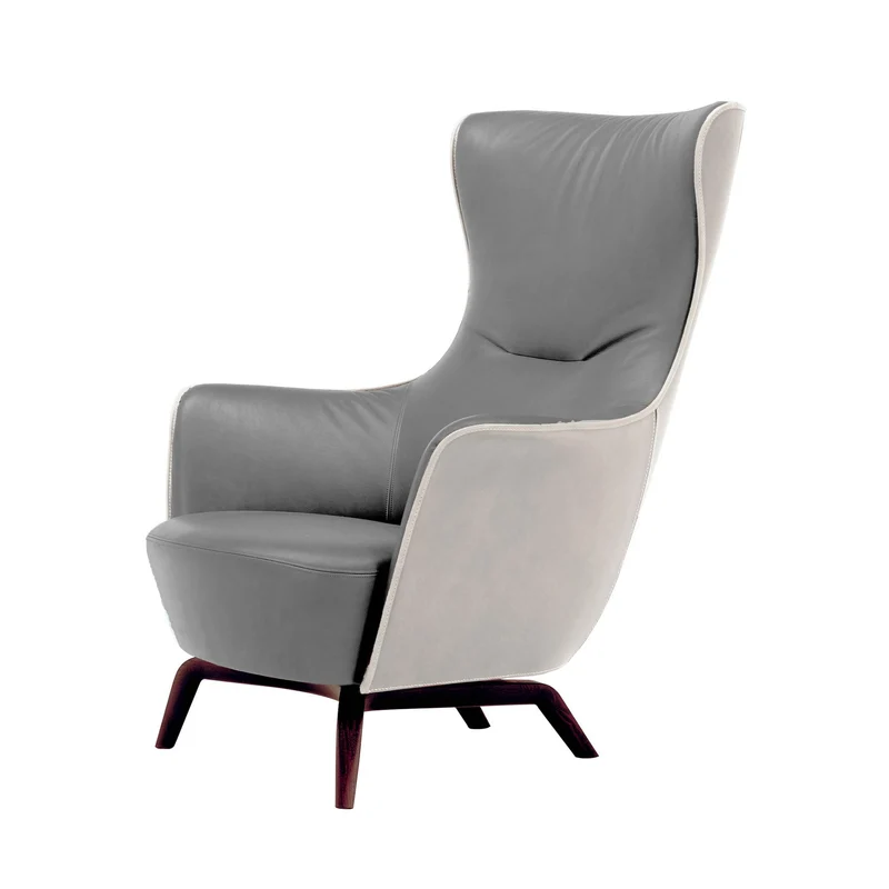 Leather Armchair MAMY BLUE by Roberto Lazzeroni for Poltrona Frau