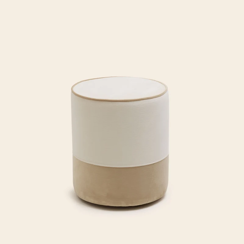 Pouf NOE dalila ivoire et beige chic