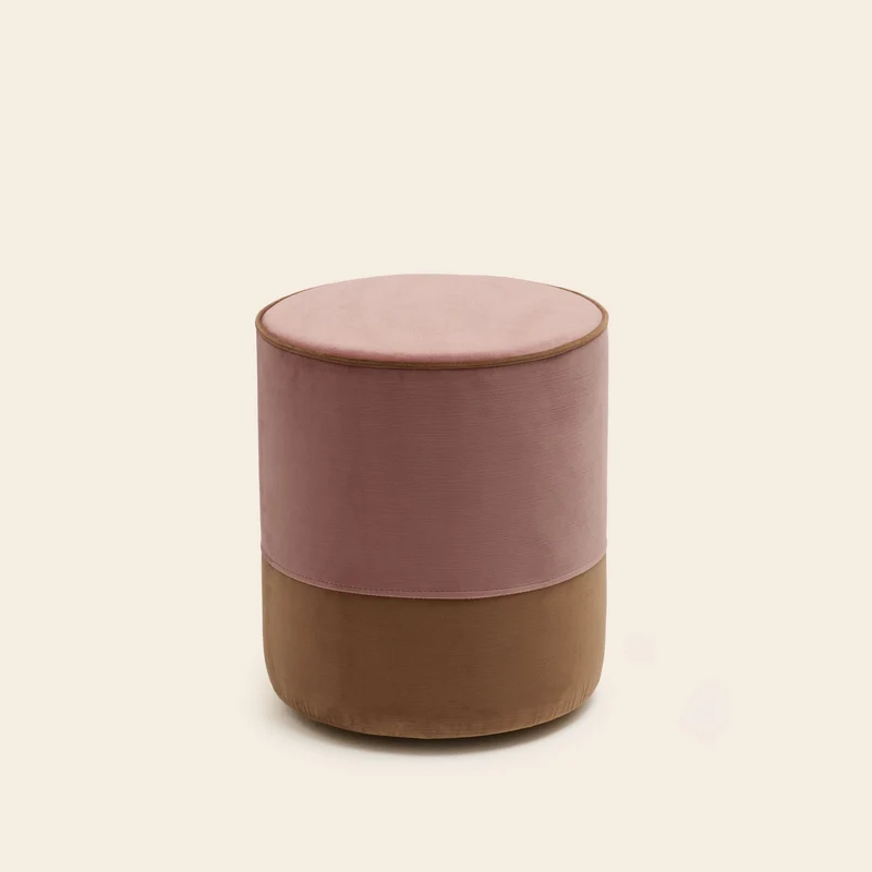 Pouf NOE dalila rose de pêcher caramel